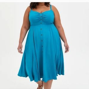 Torrid blue/teal spaghetti strap midi dress size 3